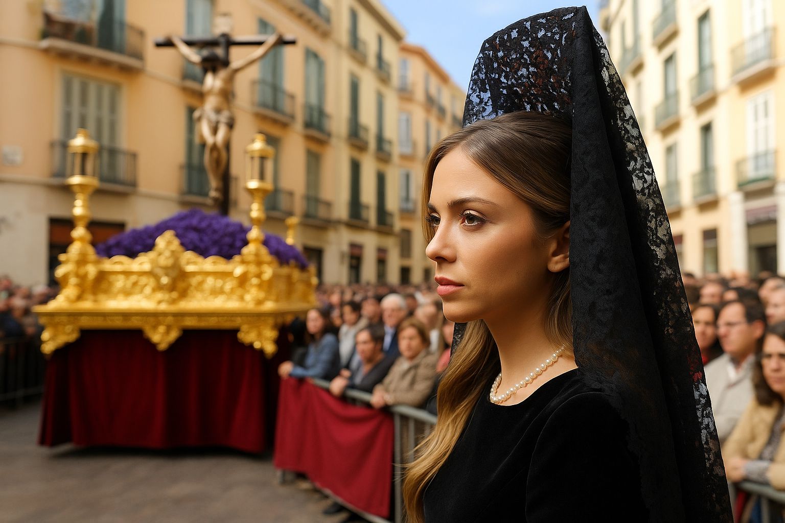 El trono del Cristo de Mena, a su salida desde su casa hermandad.